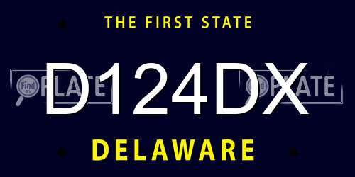 D124DX Delaware License Plate