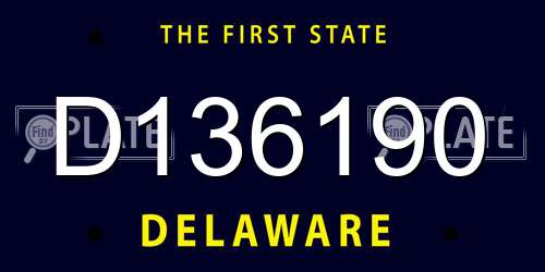D136190 Delaware License Plate