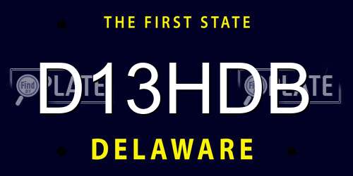 D13HDB Delaware License Plate