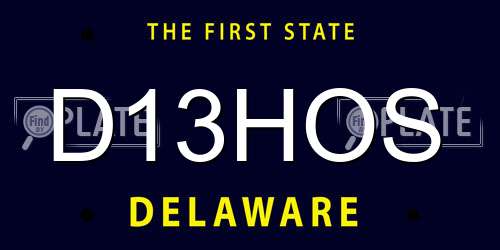 D13HOS Delaware License Plate