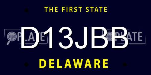 D13JBB Delaware License Plate
