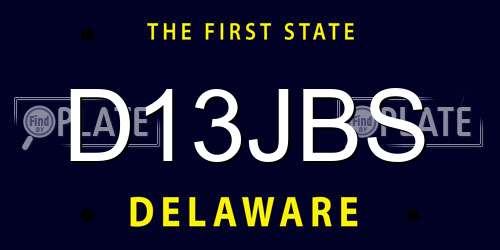 D13JBS Delaware License Plate