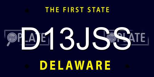 D13JSS Delaware License Plate