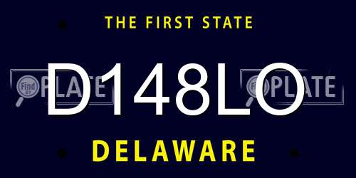 D148LO Delaware License Plate