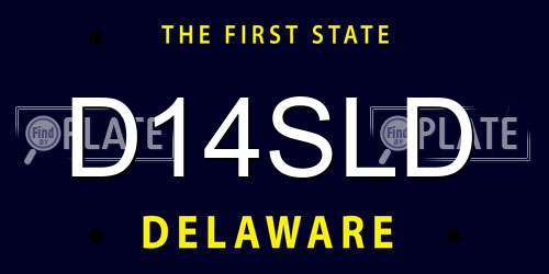 D14SLD Delaware License Plate