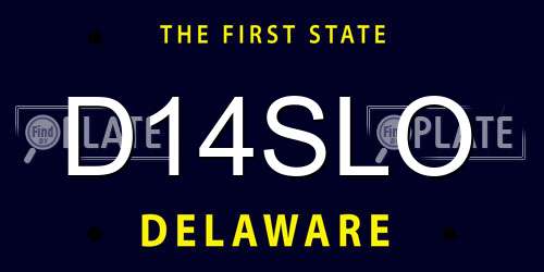 D14SLO Delaware License Plate