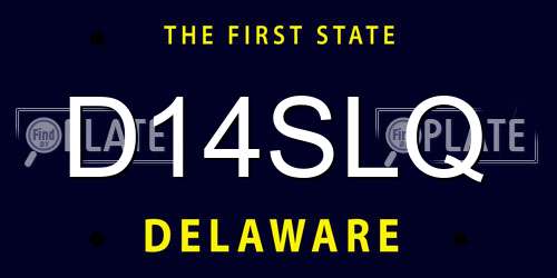D14SLQ Delaware License Plate