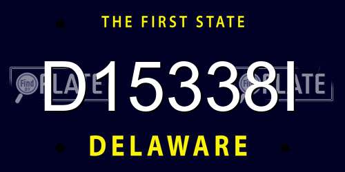 D15338I Delaware License Plate