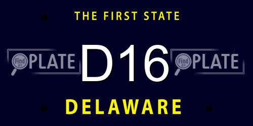 D16 Delaware License Plate