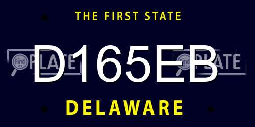 D165EB Delaware License Plate