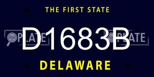 D1683B Delaware License Plate