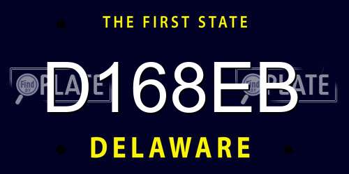 D168EB Delaware License Plate