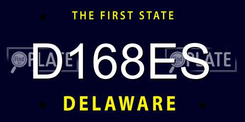 D168ES Delaware License Plate