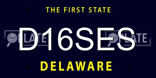 D16SES Delaware License Plate