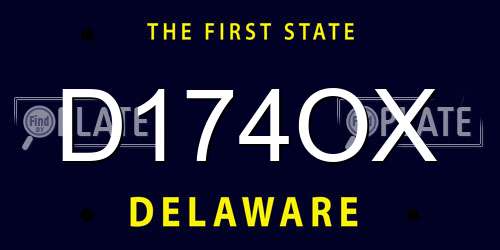 D174OX Delaware License Plate
