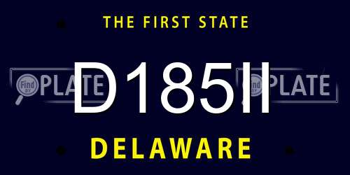 D185II Delaware License Plate