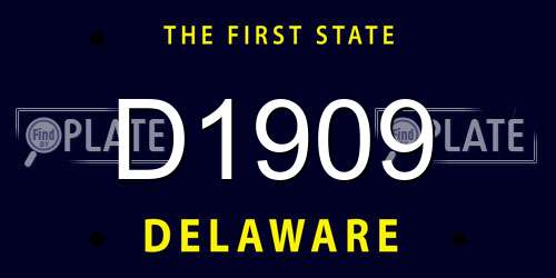 D1909 Delaware License Plate