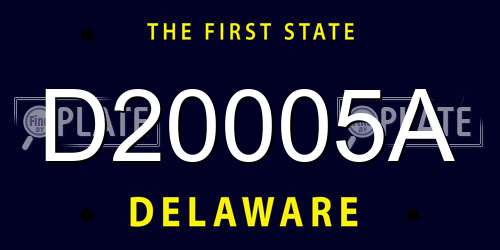 D20005A Delaware License Plate