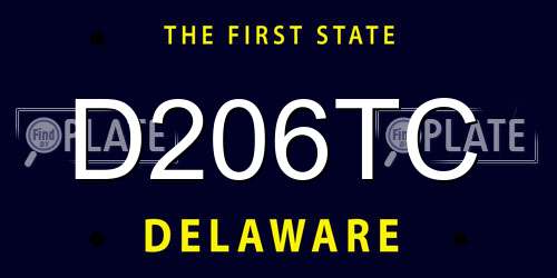 D206TC Delaware License Plate