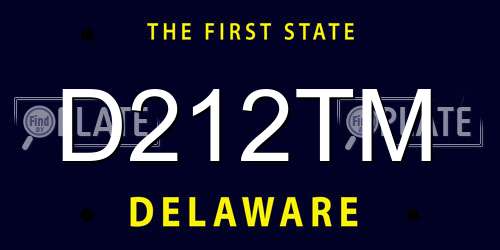 D212TM Delaware License Plate