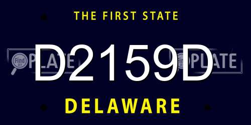 D2159D Delaware License Plate