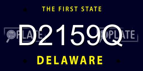 D2159Q Delaware License Plate