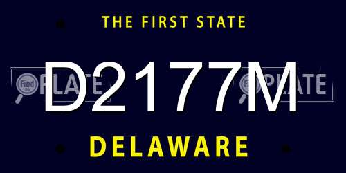 D2177M Delaware License Plate