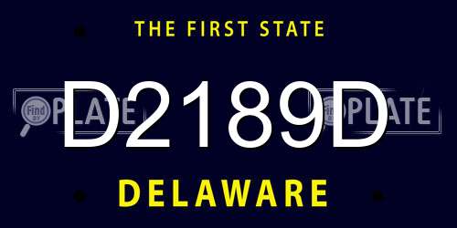 D2189D Delaware License Plate