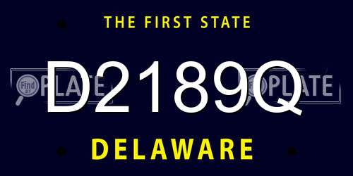 D2189Q Delaware License Plate