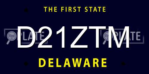 D21ZTM Delaware License Plate