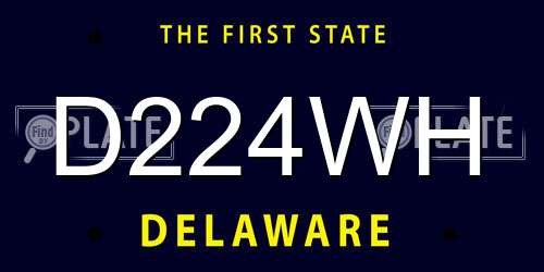 D224WH Delaware License Plate
