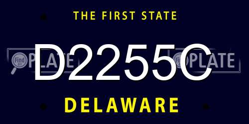 D2255C Delaware License Plate