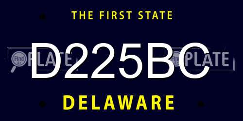D225BC Delaware License Plate