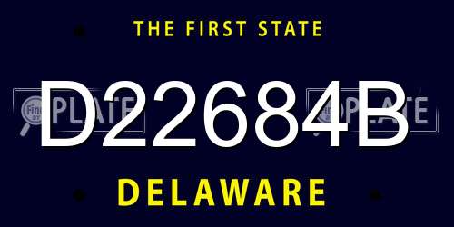 D22684B Delaware License Plate