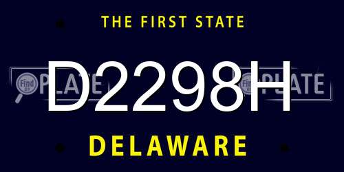 D2298H Delaware License Plate