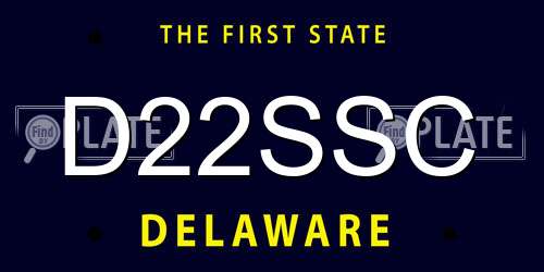 D22SSC Delaware License Plate