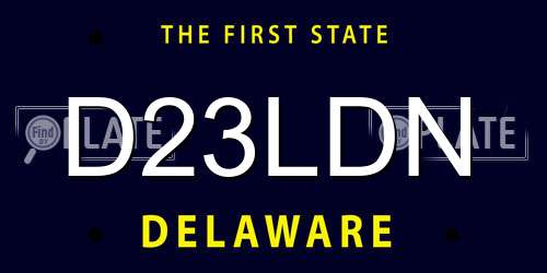 D23LDN Delaware License Plate