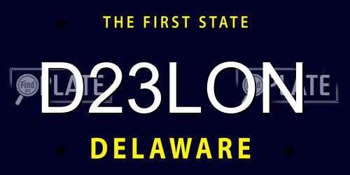 D23LON Delaware License Plate