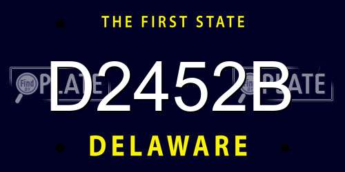 D2452B Delaware License Plate