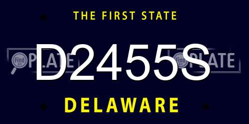 D2455S Delaware License Plate