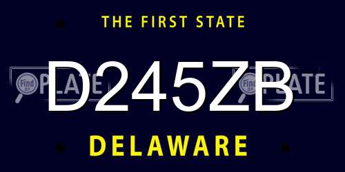 D245ZB Delaware License Plate