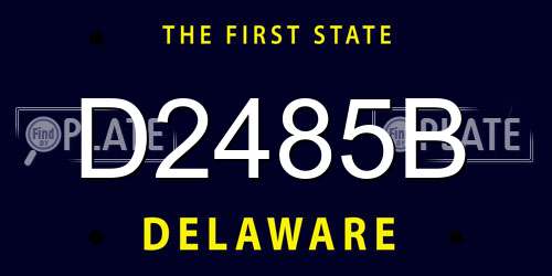 D2485B Delaware License Plate