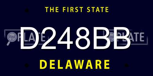 D248BB Delaware License Plate