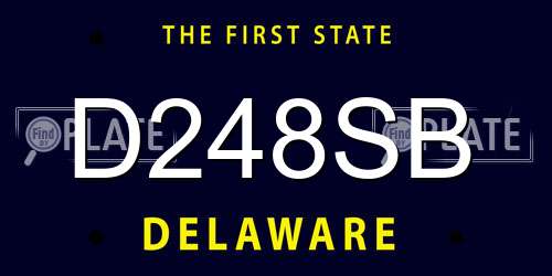 D248SB Delaware License Plate