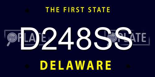 D248SS Delaware License Plate