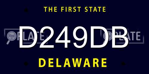 D249DB Delaware License Plate