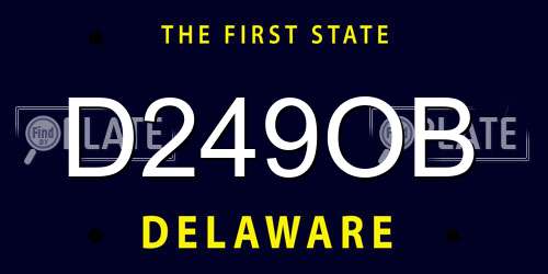 D249OB Delaware License Plate