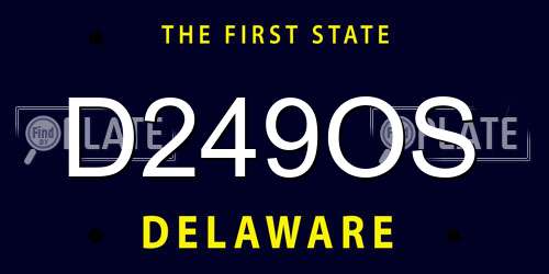 D249OS Delaware License Plate