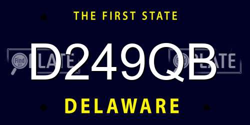 D249QB Delaware License Plate