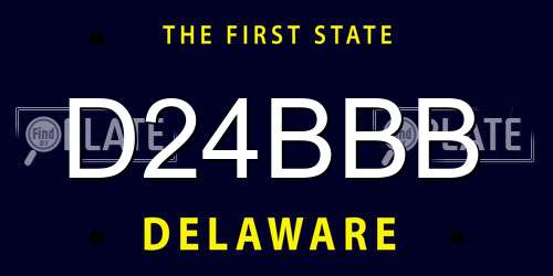 D24BBB Delaware License Plate